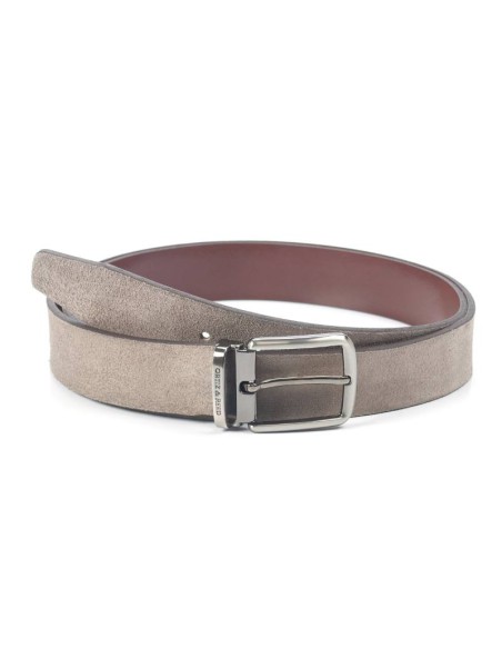 Ceinture suède gris B-STRUFFEL-NIQUEL