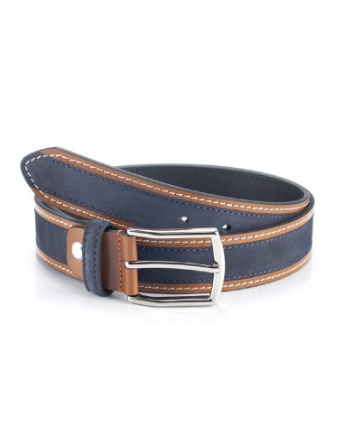 blue suede belt B-SUSEX-NAVY