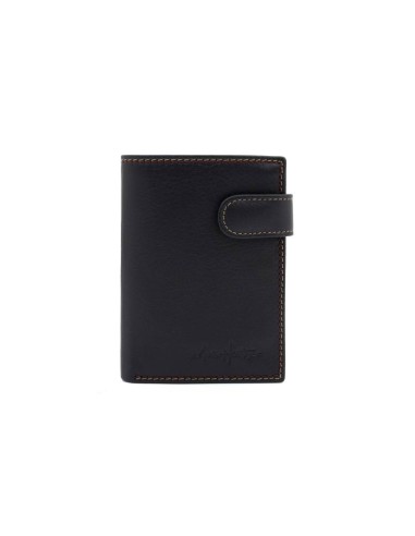 black leather wallet AC-SENA-479-NEGRO