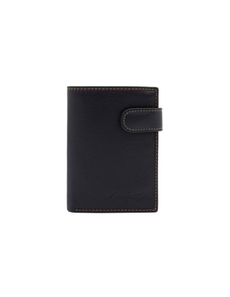 black leather wallet AC-SENA-479-NEGRO