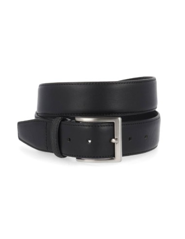 black leather belt B-VAFMAN-NEGRO