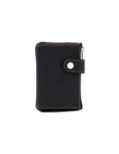 black leather wallet AC-SENA-601-NEGRO