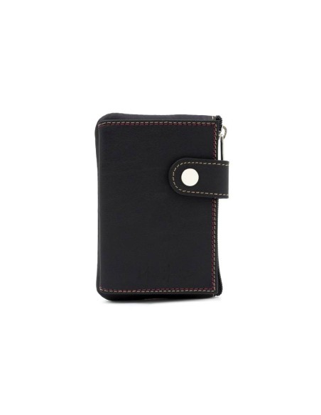 black leather wallet AC-SENA-601-NEGRO