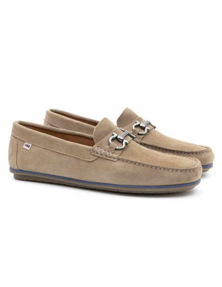 Beige suede moccasin