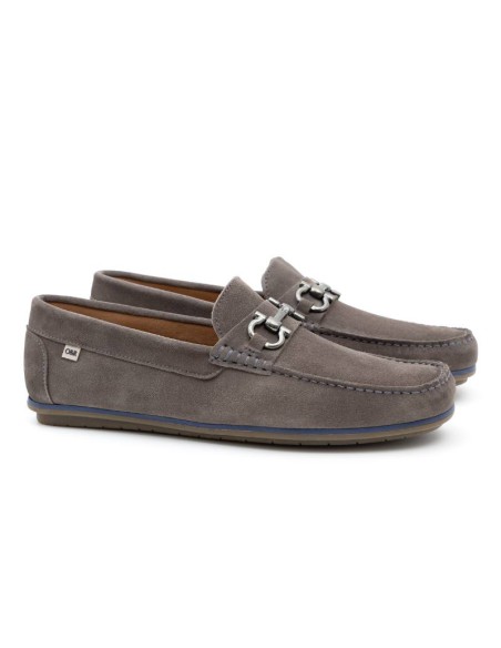 Grey suede moccasin