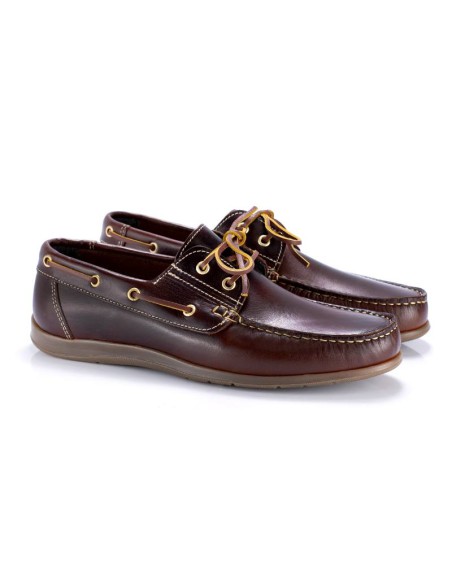 light brown leather boat shoes CENOMAN-CUERO