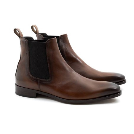 bottines chelsea en cuir marron CHEVILLE-CASTAGNA