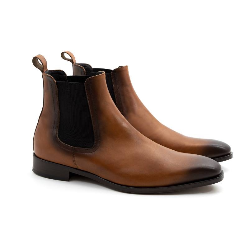 light brown leather chelsea boots CHEVILLE-CUERO