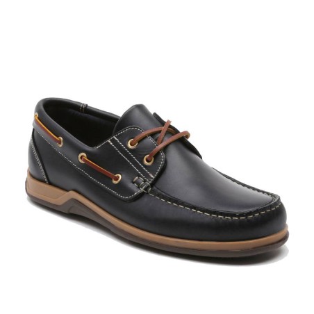 blue leather boat shoes COLVIN-MARINO