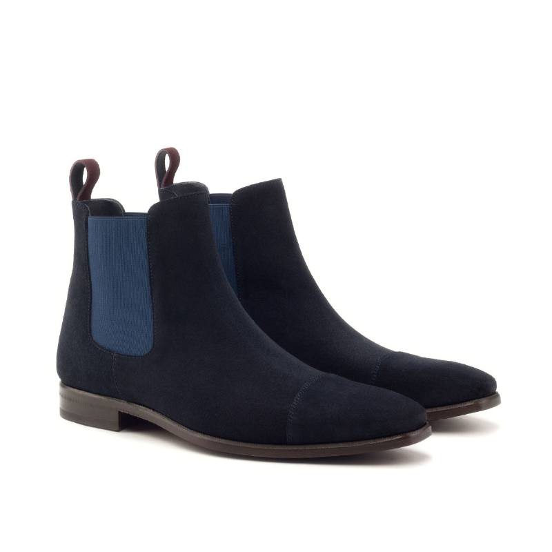 blue suede chelsea boots CR-22071-MARINO