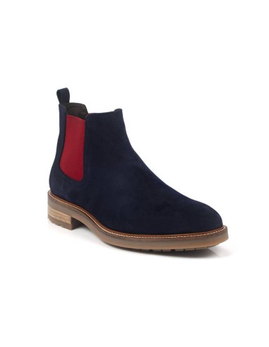 bottines chelsea suède bleu CR-22074-MARINO-BURDEOS