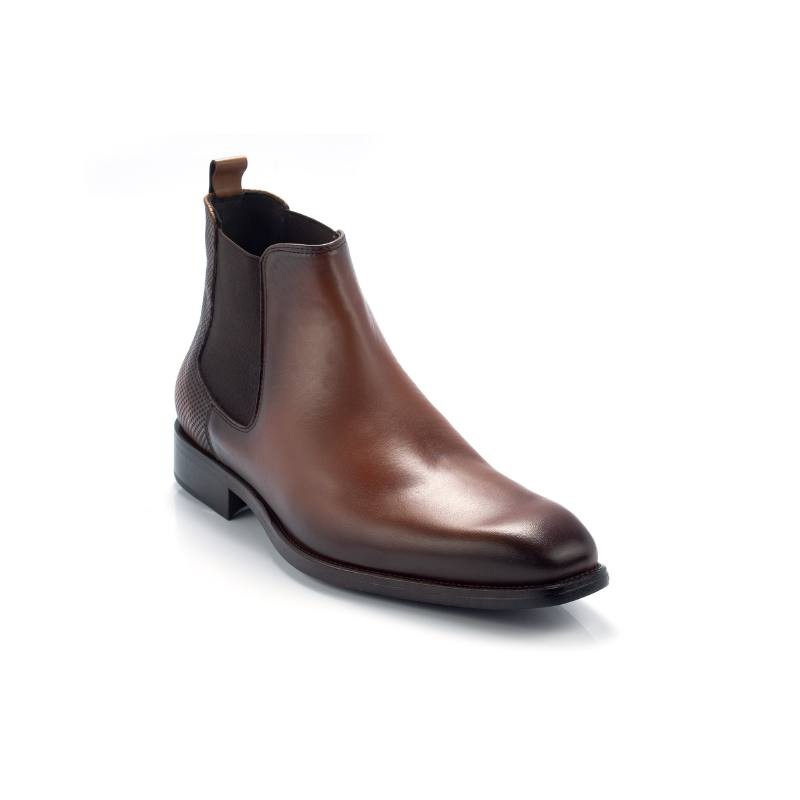 light brown leather chelsea boots CR-22100-CUERO