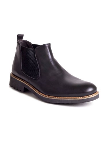 black leather chelsea boots CR-22102-NEGRO