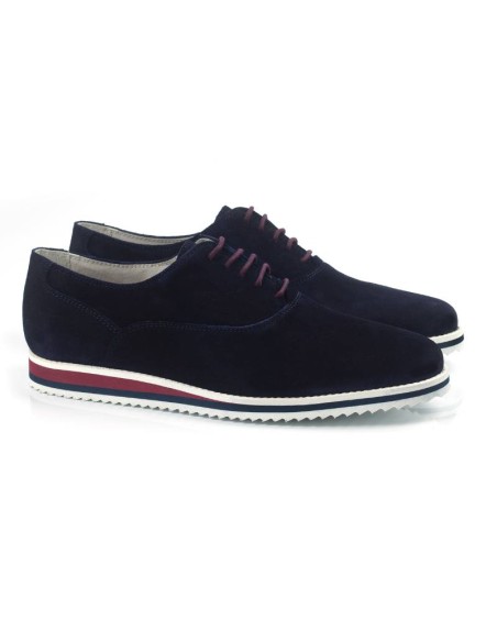 blue suede oxford shoes CR-22149-MARINO