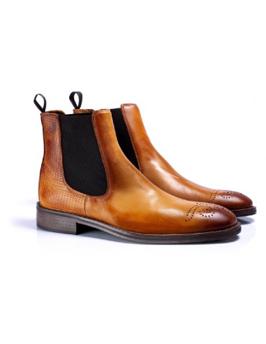 light brown leather chelsea boots CAEZAN-CUERO