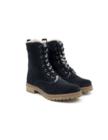 blue suede women's ankle boots W-SUMEN-BLUE