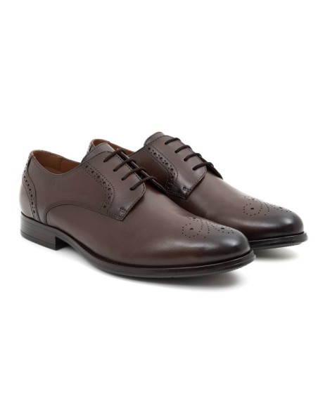 light brown leather derby shoes NEROMENS-CUERO