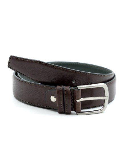 Ceinture en cuir marron B-VASMEN-MARRON