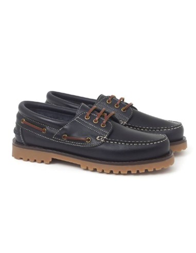 blue leather boat shoes CROSMEN-MARINO