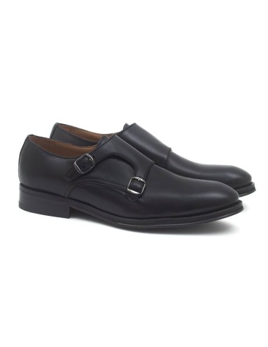 black leather monkstrap CR-22276-NEGRO