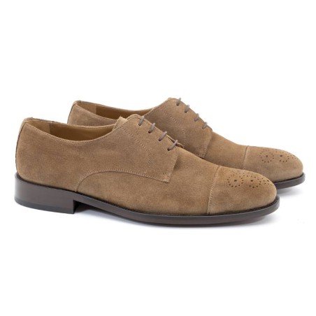 beige suede derby shoes CR-23015-VISON