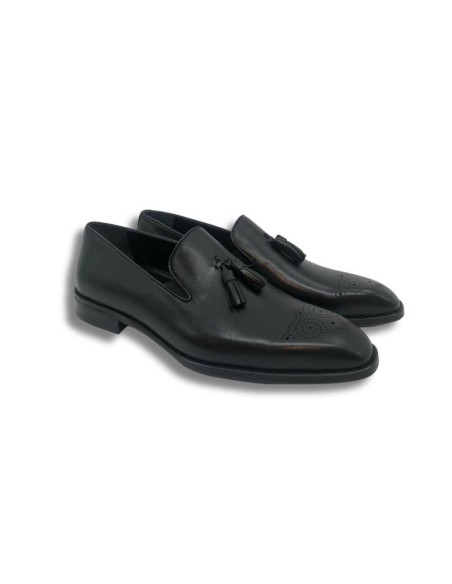 black leather moccasin NALUCO-NEGRO