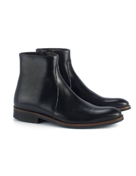 Bottine en cuir noir BACAMEN-NEGRO