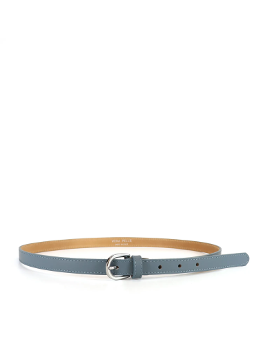 blue leather women's belt WB-ITAFIN-BLUE