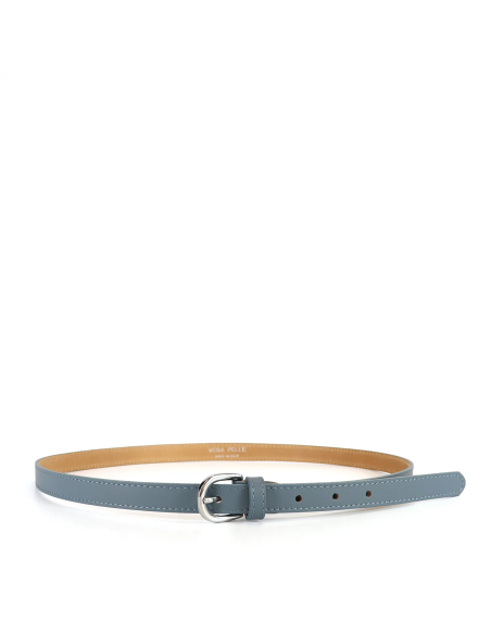 blue leather women's belt WB-ITAFIN-BLUE