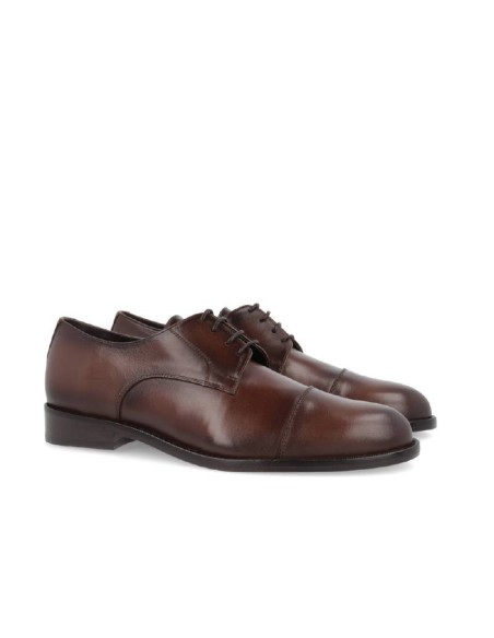 Derby en cuir marron NIGMAN-MARRON