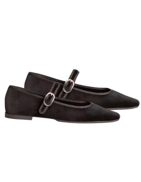 Ballerines en velours noir W-CATIMOR-BLACK