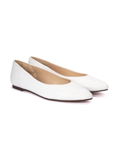 chaussures élégantes pour femmes en cuir blanc W-ANNA-WHITE