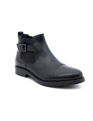 black leather chelsea boots CR-23298-BLACK