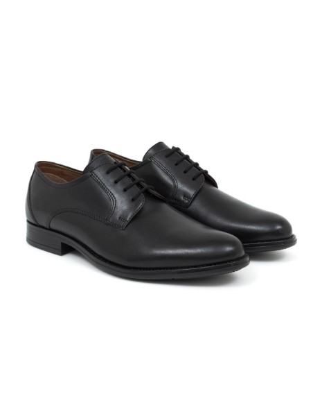 Black leather derby