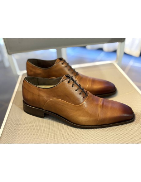 brown leather oxford shoes VANUX-CASTAGNA