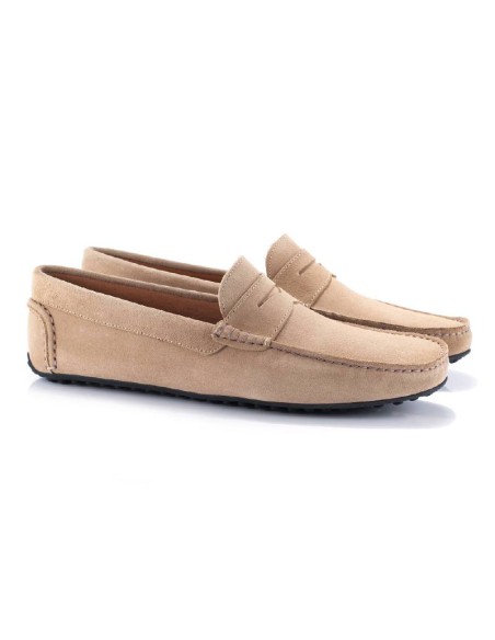Grey suede moccasin