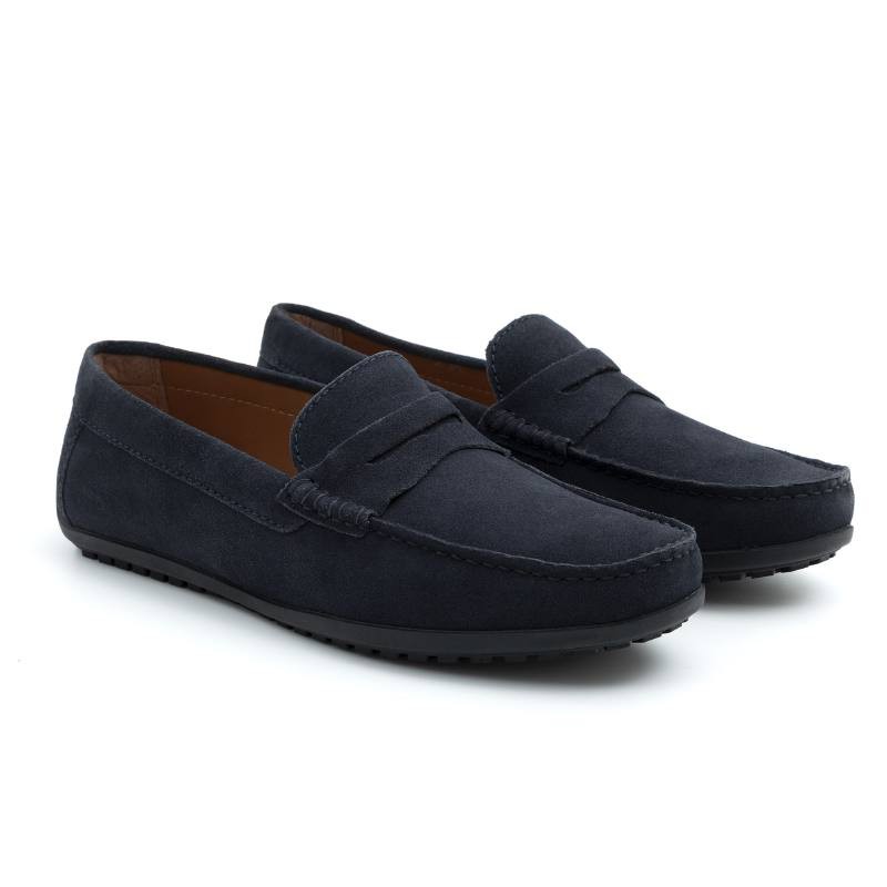 blue suede moccasin CR-24067-BLUE