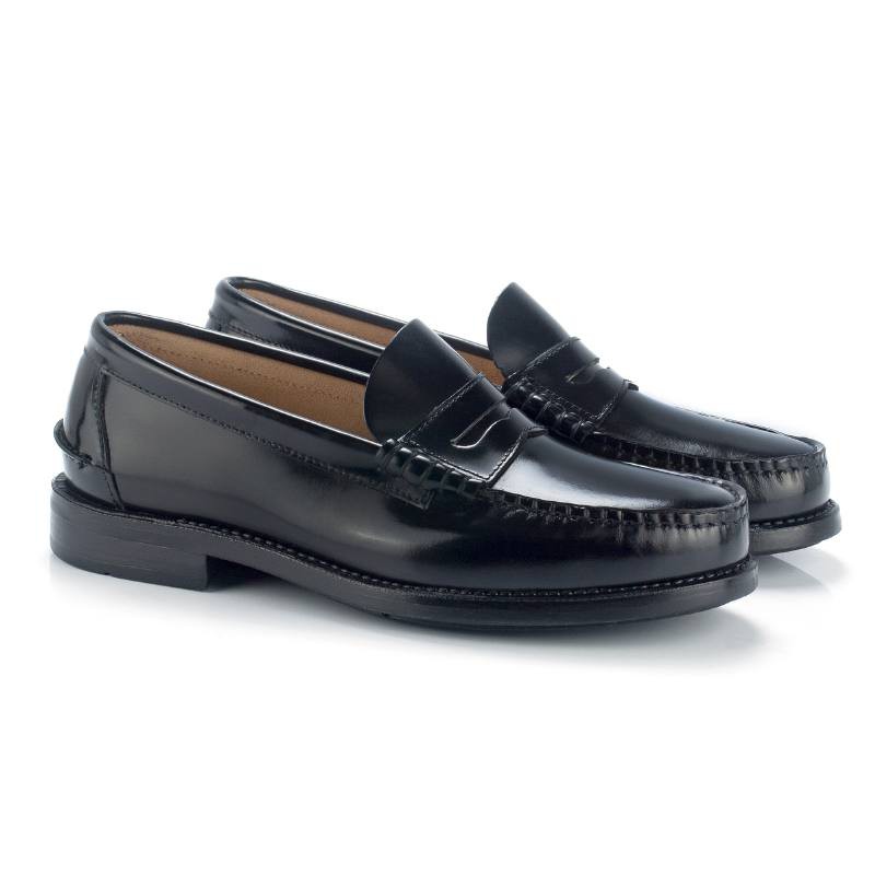 Castillans en cuir noir CR-24126-NEGRO