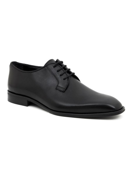 Black leather derby