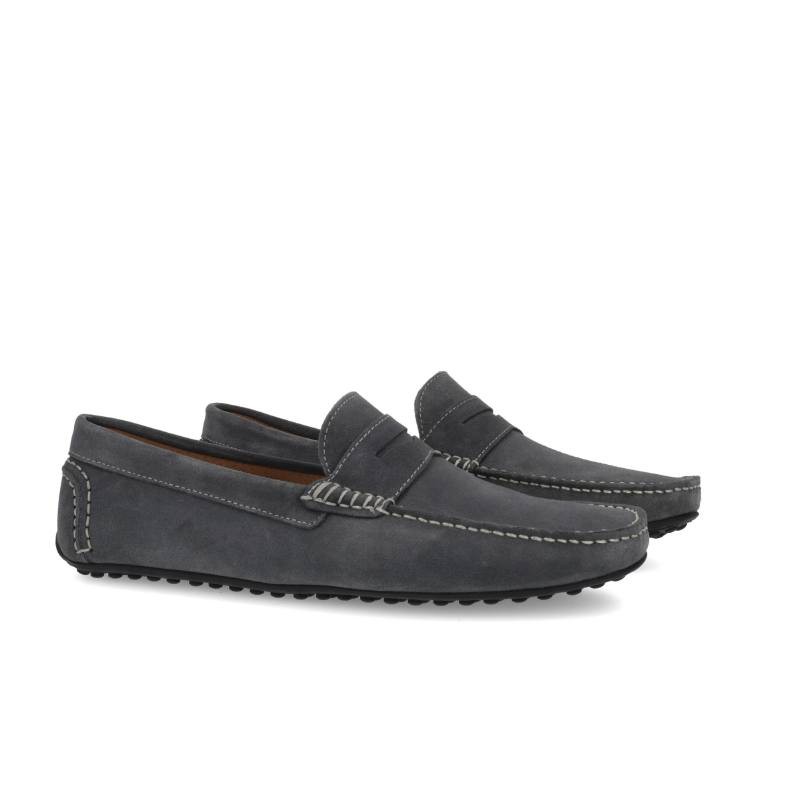 Mocassin suède gris CR-24135-GRIS