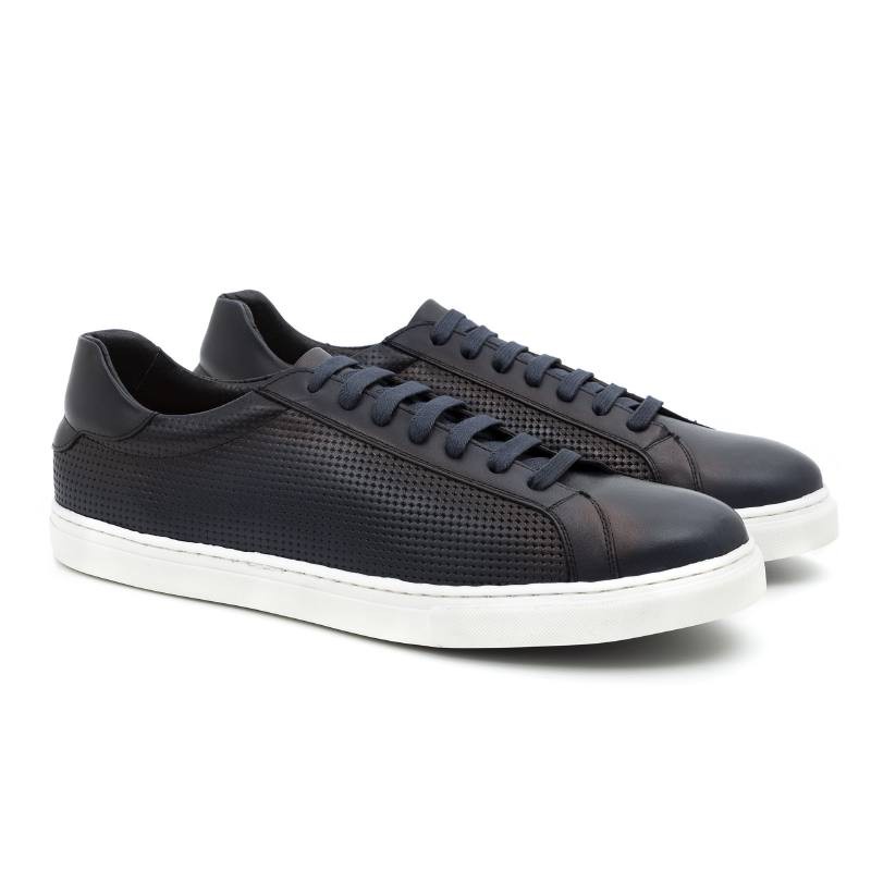 blue leather sneakers CR-24150-AZUL