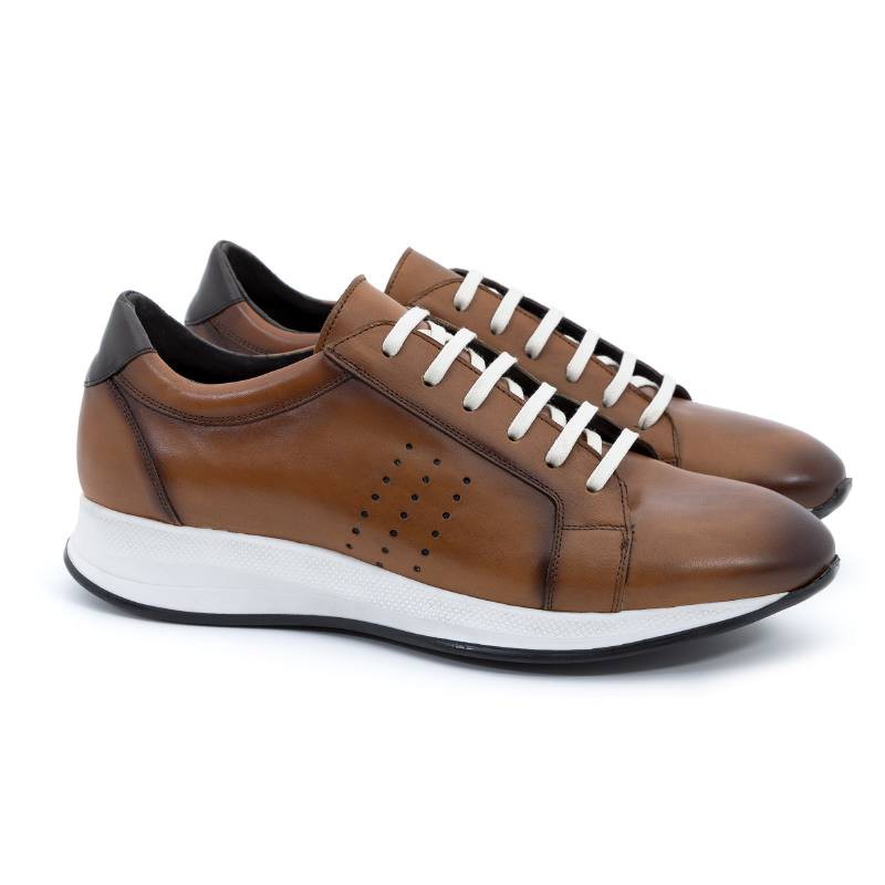 light brown leather sneakers CR-24219-CUERO