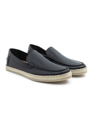 black leather espadrille CR-24240-BLACK