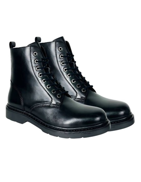 black leather boots CR-24603-BLACK