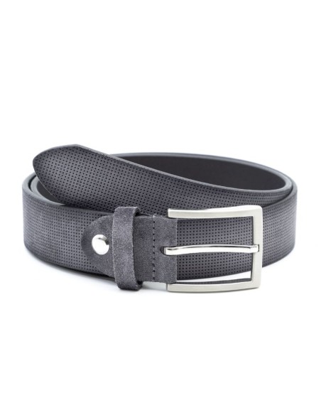 Grey suede belt