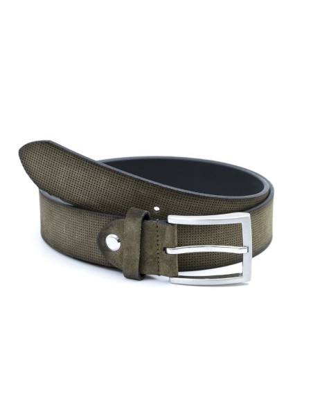 Green suede belt