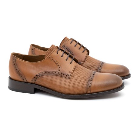 light brown leather derby shoes CRASPER-CUERO