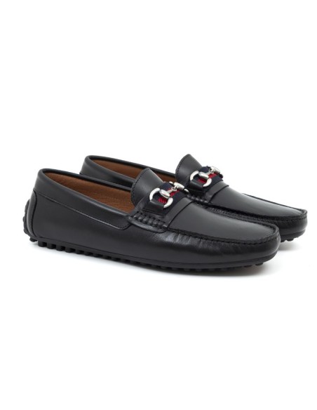 black leather moccasin BERAK-NEGRO