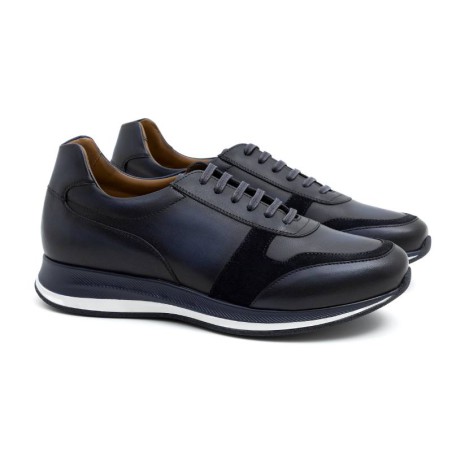 blue leather sport shoes CRICANMAN-AZUL