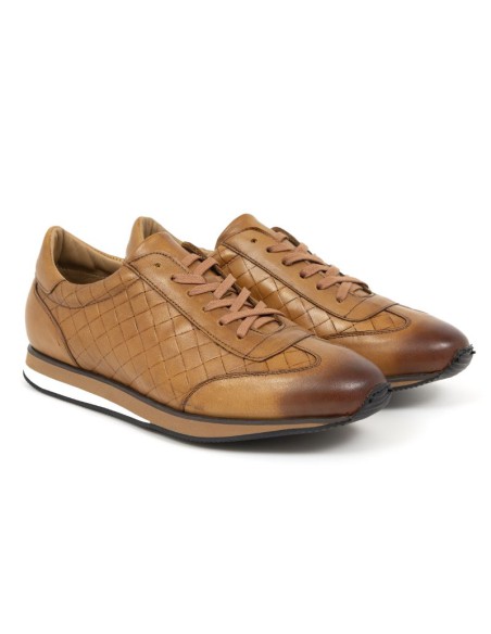 light brown leather sport shoes LONDOR-CUERO